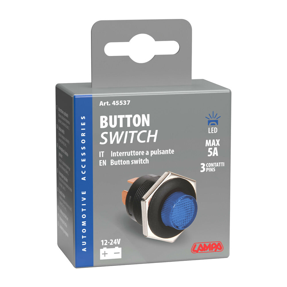 Interruttore a pulsante con spia BLU (45537)